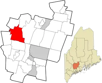 Location in Kennebec County and the state of Maine