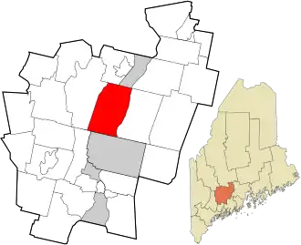 Location in Kennebec County and the state of Maine.