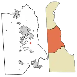 Location of Magnolia in Kent County, Delaware.