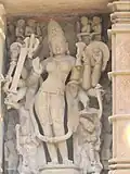 Sculpture (outer wall), Lakshman Temple, Khajuraho, India