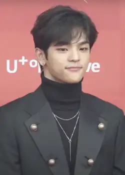 Kim with Stray Kids at the 2019 Golden Disc Awards