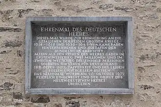 Memorial plaque erected in 1972