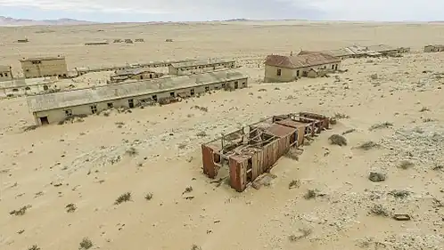 An aerial view of Kolmanskop
