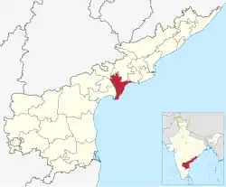 Location of Krishna district in Andhra Pradesh