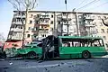 Kyiv-12.03 destroyed by missile strike after being used as a barricade in the 2022 Battle of Kyiv