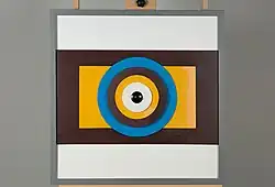 A Timer. An interactive sound object (2016). Ready-made and wood. 90×90