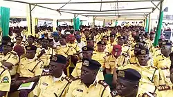 LASTMA Officials during the visit of the Lagos State Governor in June 2019.