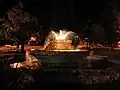 Fountain at Plaza San Martín at night
