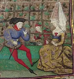 Lover and Lady debating with eavesdropping narrator poet