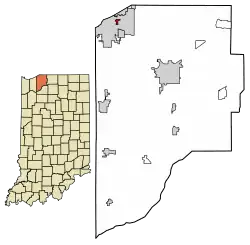 Location of Pottawattamie Park in LaPorte County, Indiana.