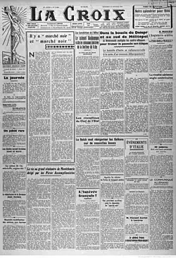 Newspaper front page with an editorial entitled: There are black markets and black markets