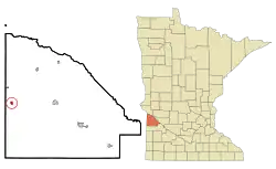 Location of Marietta, Minnesota