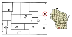 Location of Argyle in Lafayette County, Wisconsin.