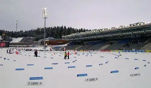 Stadium in March during the Salpausselkä Games