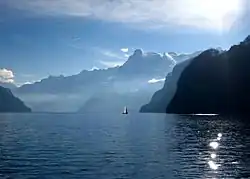 View from the boat on Lake Lucerne