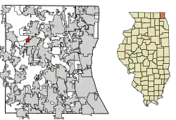 Location of Round Lake Heights in Lake County, Illinois.