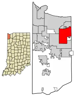 Location of Hobart in Lake County, Indiana.