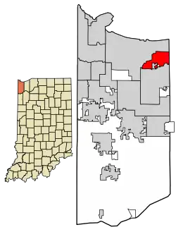 Location of Lake Station in Lake County, Indiana.