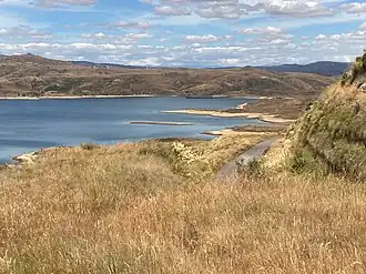 Lake Moawhango looking south towards Moawhango Dam, January 2022