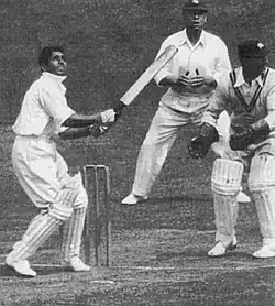 Lala Amarnath batting during a match against Middlesex at Lord's, c. 1936[95]