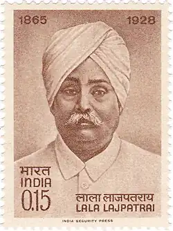 A commemorative postage stamp on LALA LAJPATRAI by Department of Posts, Government of India.