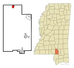 Location of Sumrall, Mississippi