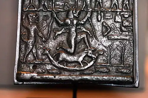 Bronze Neo-Assyrian protection plaque showing Lamashtu as a hideous demon