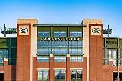 Photo of the facade of Lambeau Field