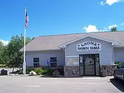 Town's hall in the unincorporated community