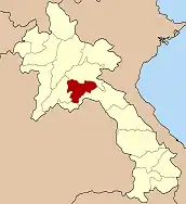 Map of Laos highlighting the province