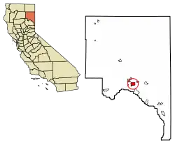 Location of Johnstonville in Lassen County, California.