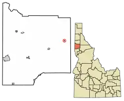 Location of Bovill in Latah County, Idaho.