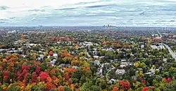 Aerial view of Lawrence Park in Autumn 2022