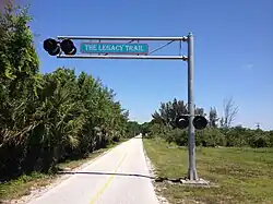 Southern terminus near Historic Venice Train Depot