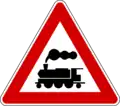 Level crossing without barriers ahead