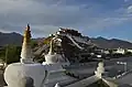 The centre chorten and the Chagpori Hill chorten (2011).