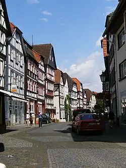 Late medieval framework buildings in Oberstadt road