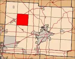 Location of Liberty Township in Licking County