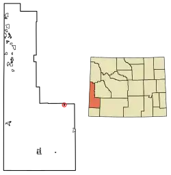 Location of La Barge in Lincoln County, Wyoming.