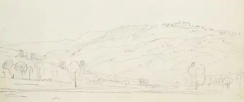 "Lindley hall from Lake Tiny", J._M._W._Turner