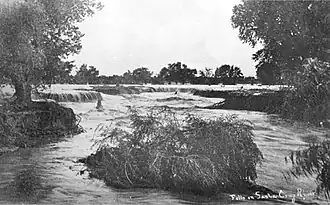 Little waterfalls along the Santa Cruz River in downtown Tucson in 1889.
