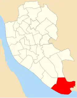 A map showing the ward boundaries of the 1973 Speke ward