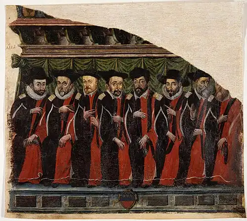 The capitouls of the year 1584-1585, by Thierry Le Roy.