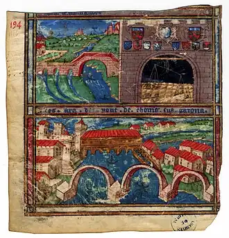 The capitouls of the year 1516-1517 and the bridges of Montaudran, Tounis (under construction), and the weighing house, by Mathieu Cochin.