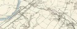 Llanthomas to Little Ffordd-Fawr via Tumulus in 1888 map