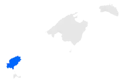 The Diocese of Ibiza in blue.
