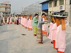 Locals Offering rice to Thilashin (March 2020)