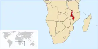 Location of Malawi