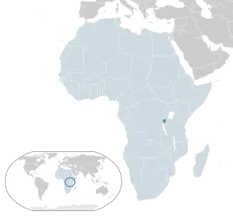 Location of Burundi (dark blue) in Africa (light blue)