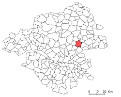 Map of Loire-Atlantique with the location of Ligné highlighted
